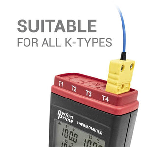PerfectPrime TC0304 K Type 4 Channel Thermocouple Thermometer